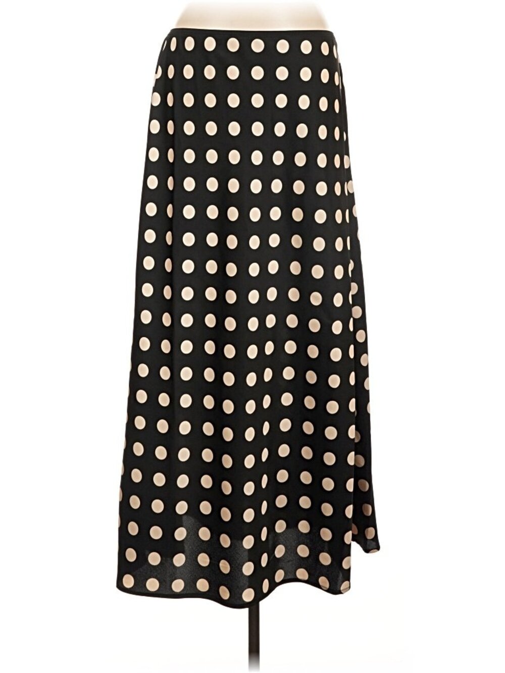 a new day Black and Cream Polka Dot Maxi Skirt size L